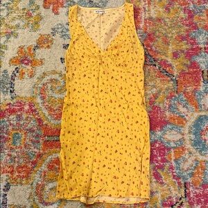 Reformation Yellow Floral Mini Dress